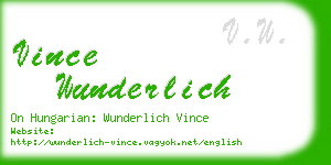 vince wunderlich business card